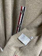Beige Wool Bar Stripe Cardigan - Men's
