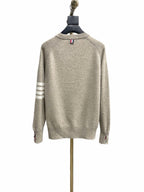 Beige Wool Plain Crewneck - Men's