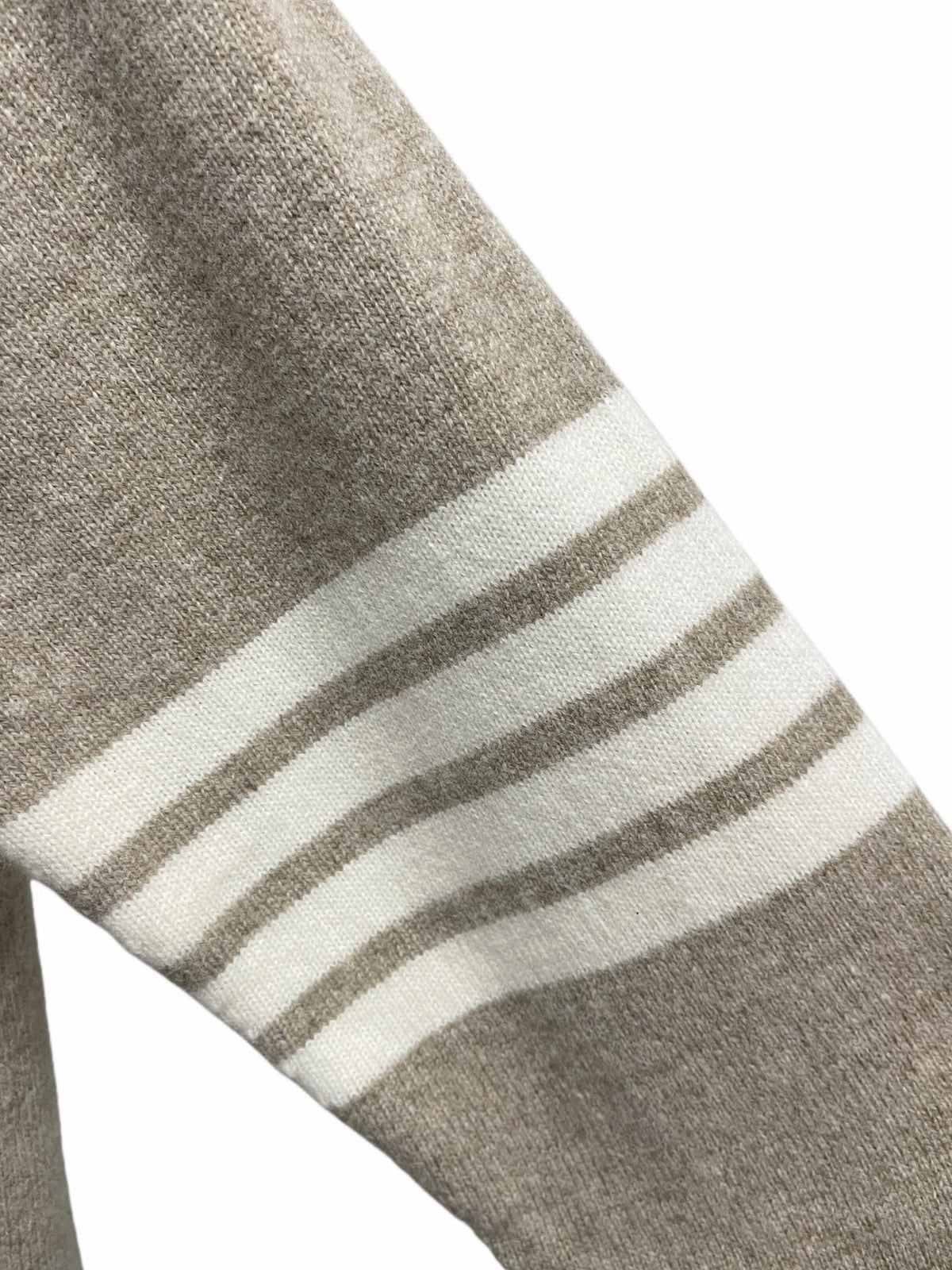 Beige Wool Plain Crewneck - Men's