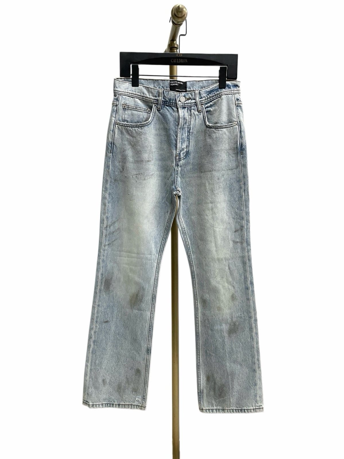 Blue Denim Distressed Straight - Men's