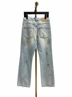 Blue Denim Distressed Straight - Men's