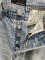Blue Denim Distressed Straight - Men's
