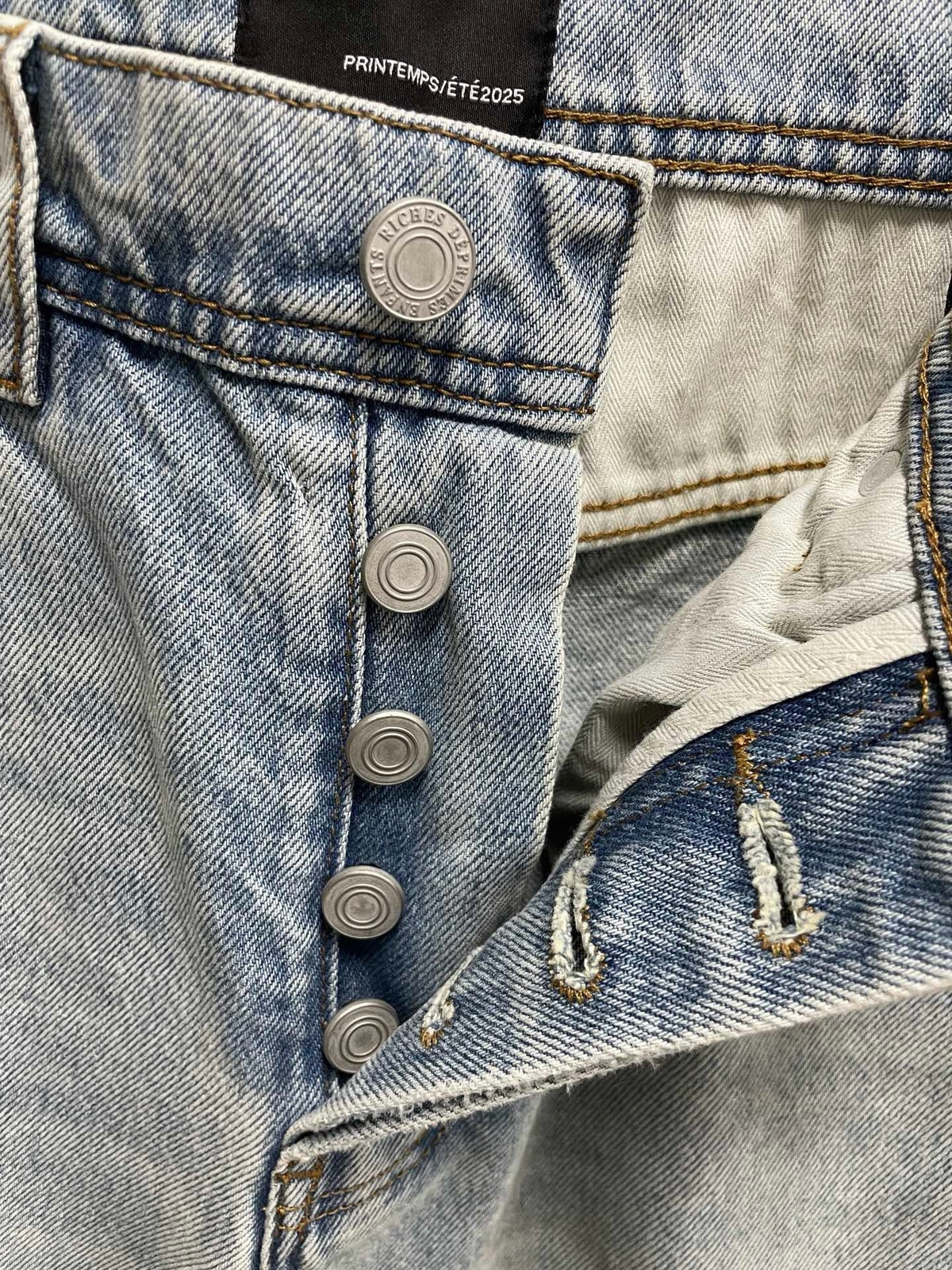 Blue Denim Distressed Straight - Men's