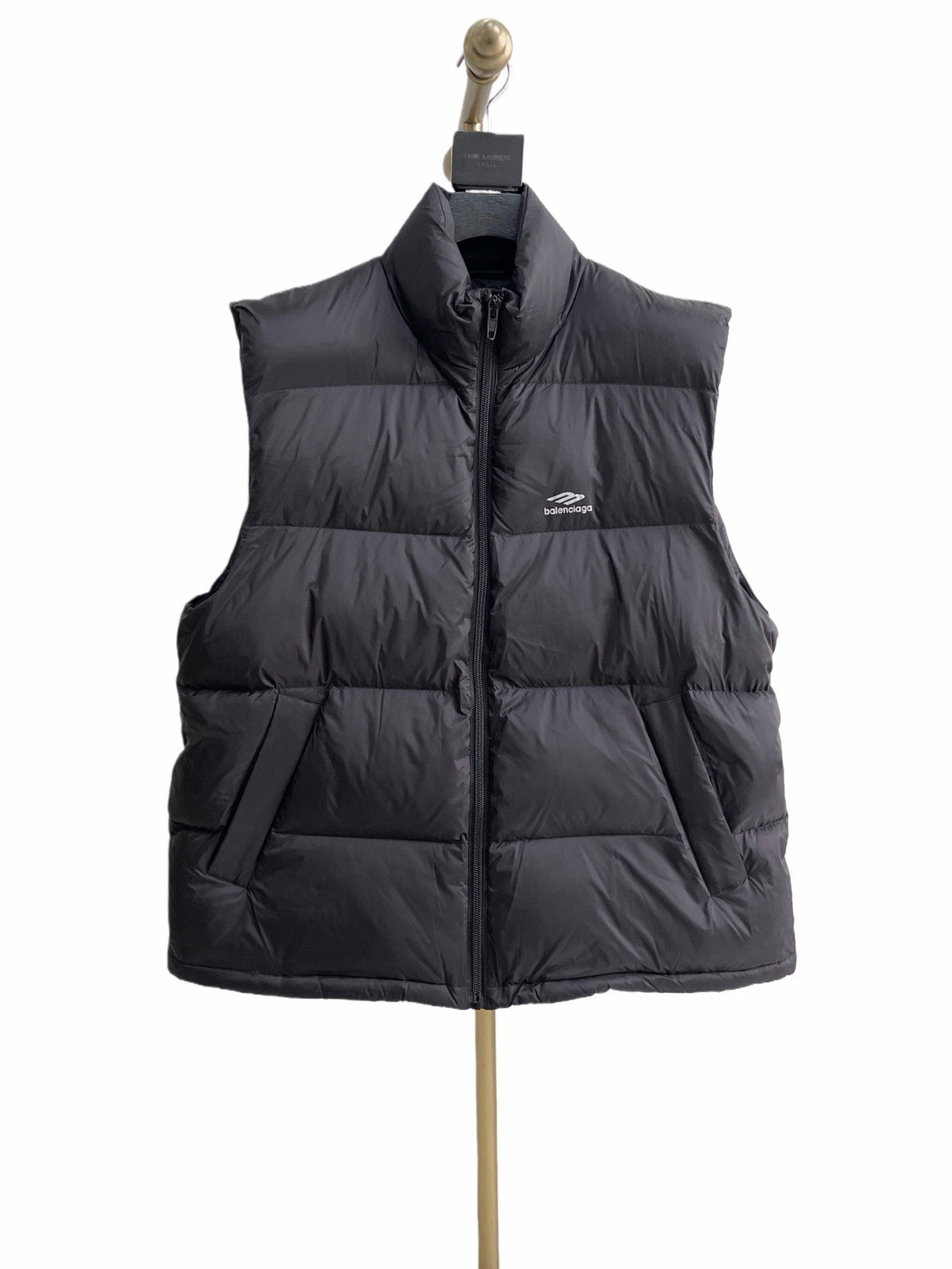 Black Nylon Quilted Gilet - Men's