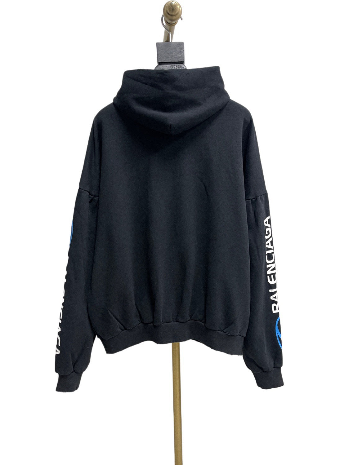Black Cotton Graphic Pullover - Men's