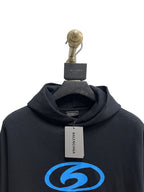 Black Cotton Graphic Pullover - Men's