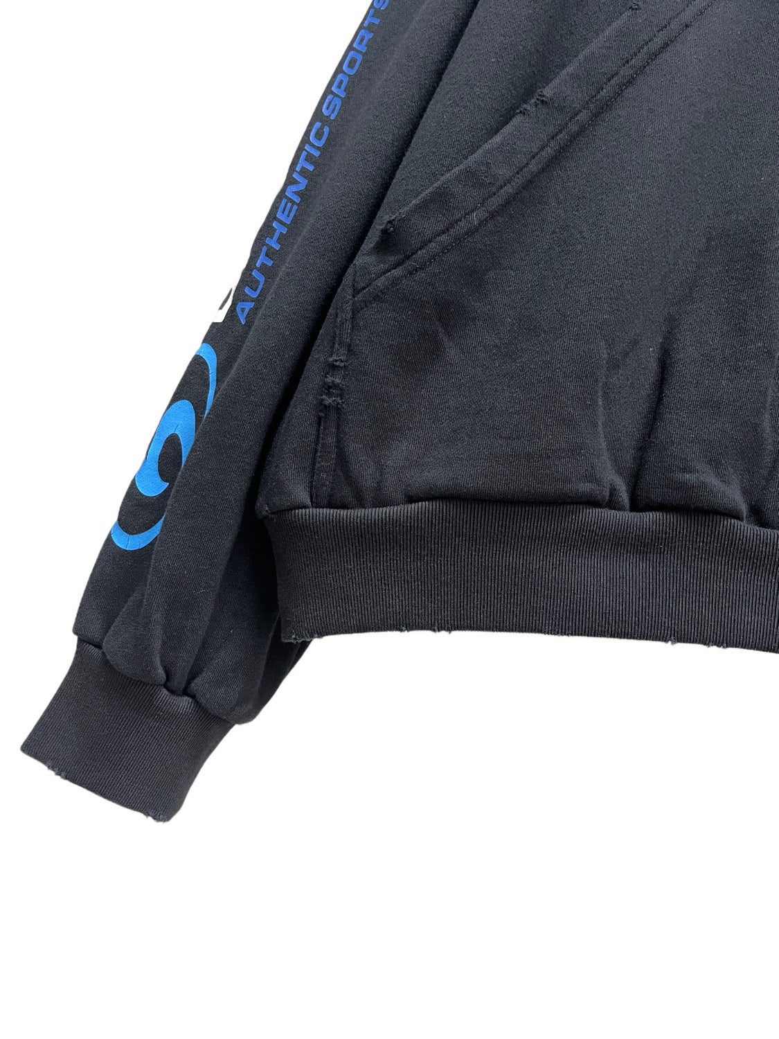 Black Cotton Graphic Pullover - Men's