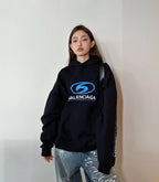 Black Cotton Graphic Pullover - Men's