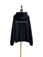 Black Cotton Distressed Pullover - Men's