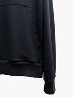 Black Cotton Distressed Pullover - Men's