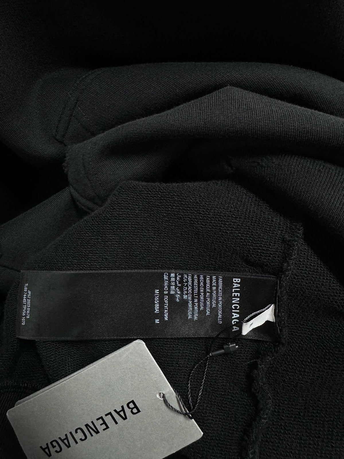 Black Cotton Distressed Pullover - Men's
