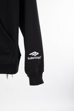 Black Cotton Logo Zip-Through - Men's