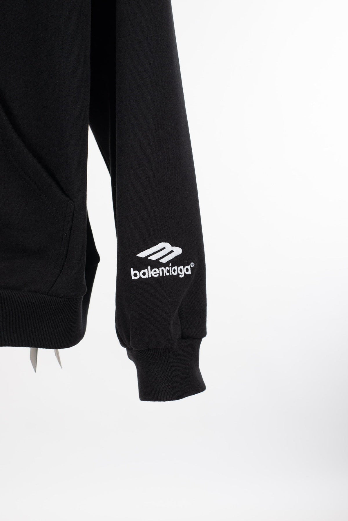 Black Cotton Logo Zip-Through - Men's