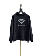 Black Cotton Graphic Pullover - Men's