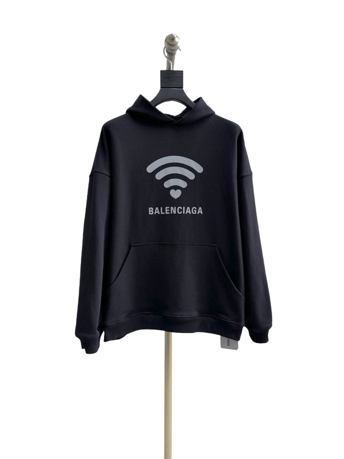 Black Cotton Graphic Pullover - Men's