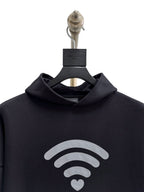 Black Cotton Graphic Pullover - Men's