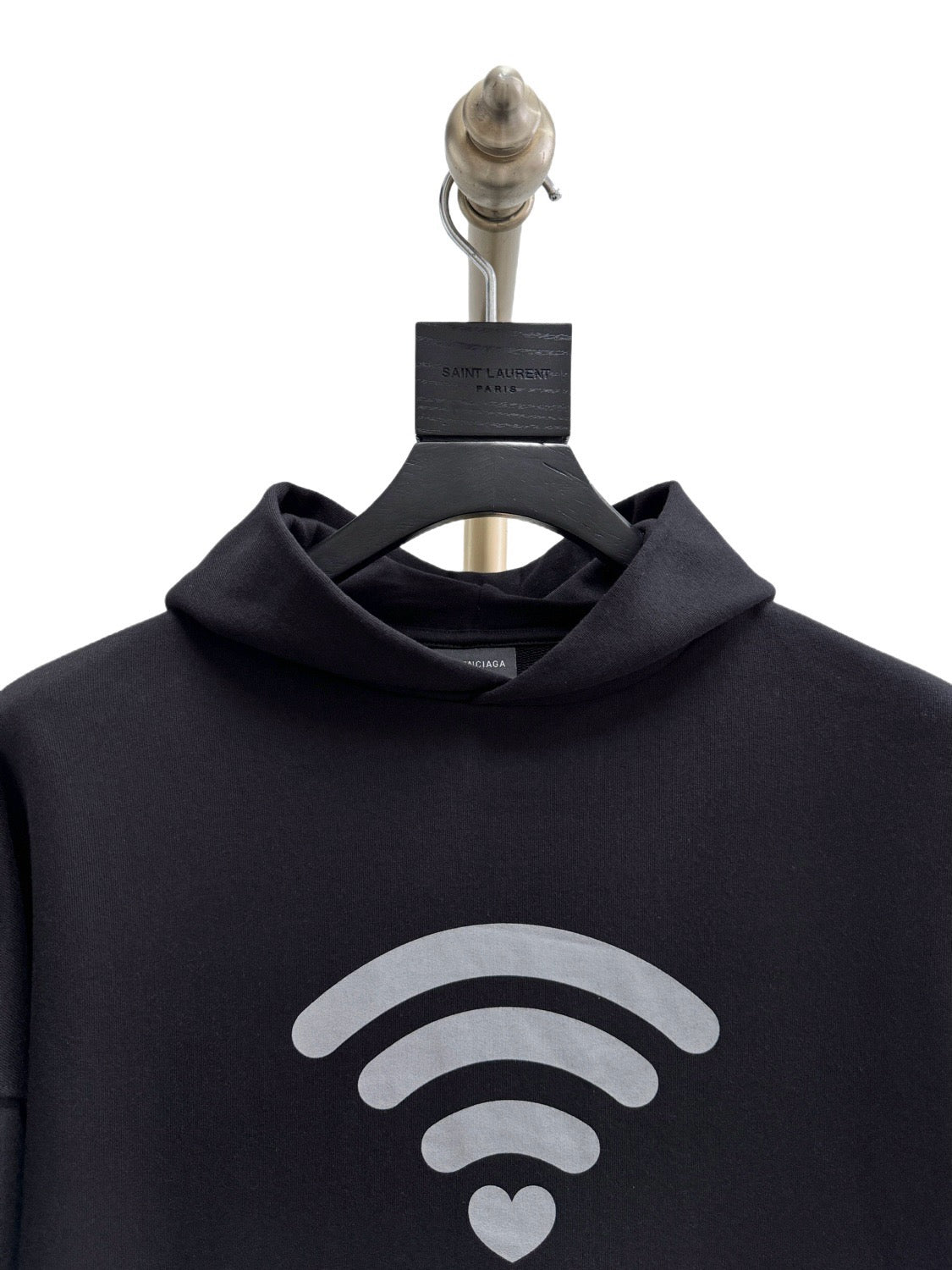 Black Cotton Graphic Pullover - Men's