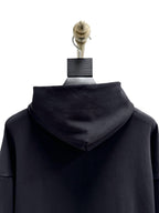 Black Cotton Graphic Pullover - Men's