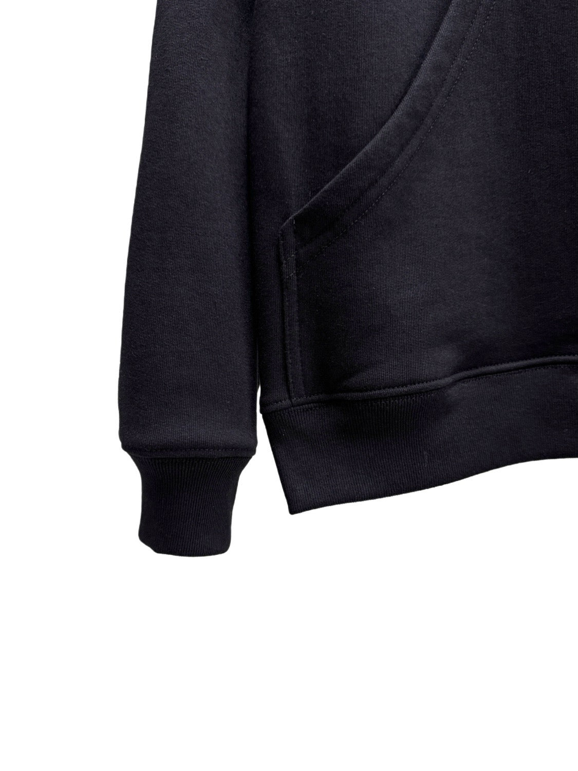 Black Cotton Graphic Pullover - Men's