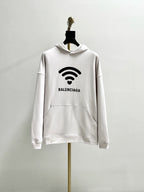 Black Cotton Graphic Pullover - Men's
