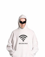 Black Cotton Graphic Pullover - Men's