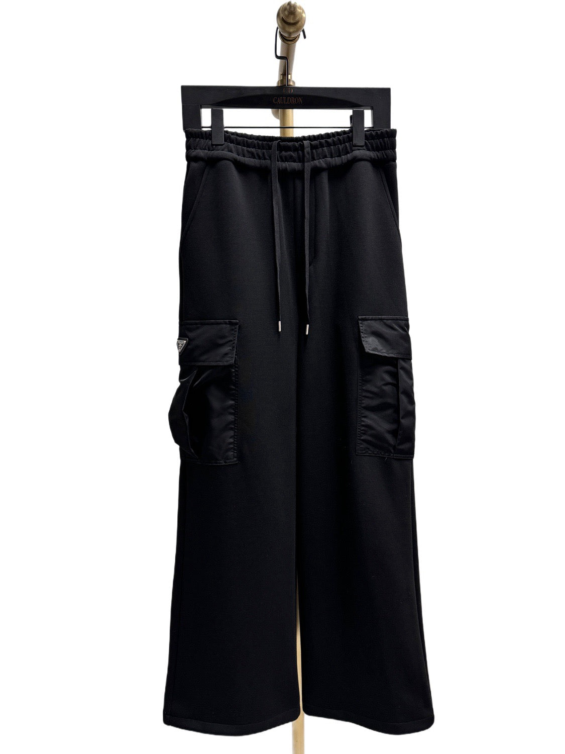 Black Cotton Drawstring Cargo - Men's