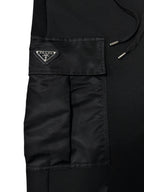Black Cotton Drawstring Cargo - Men's