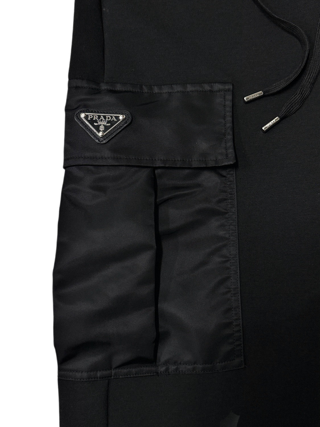 Black Cotton Drawstring Cargo - Men's