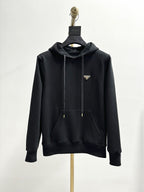 Black Cotton Logo Zip-Through - Men's