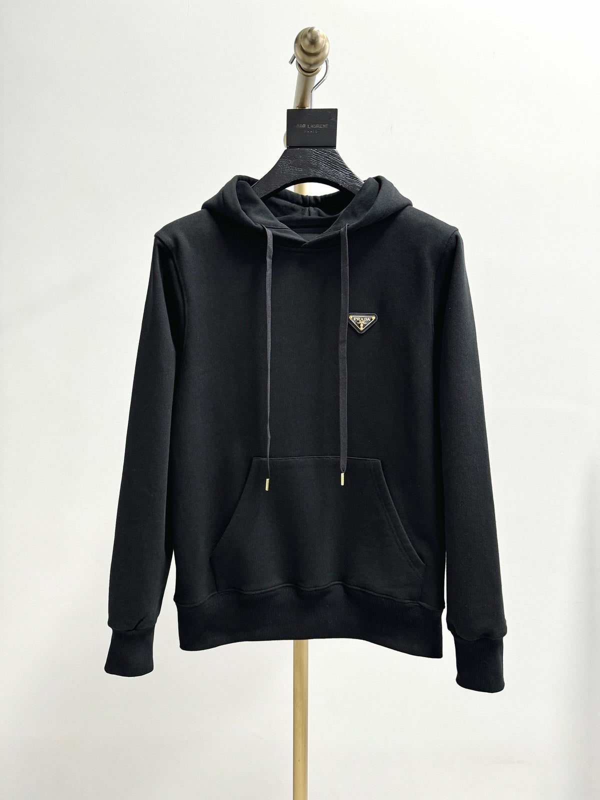 Black Cotton Logo Zip-Through - Men's