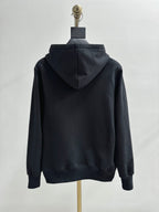 Black Cotton Logo Zip-Through - Men's