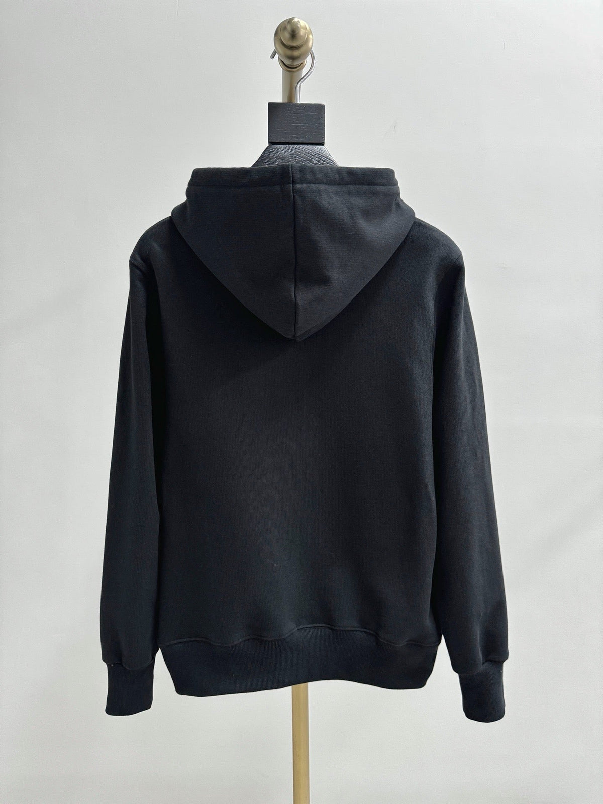 Black Cotton Logo Zip-Through - Men's