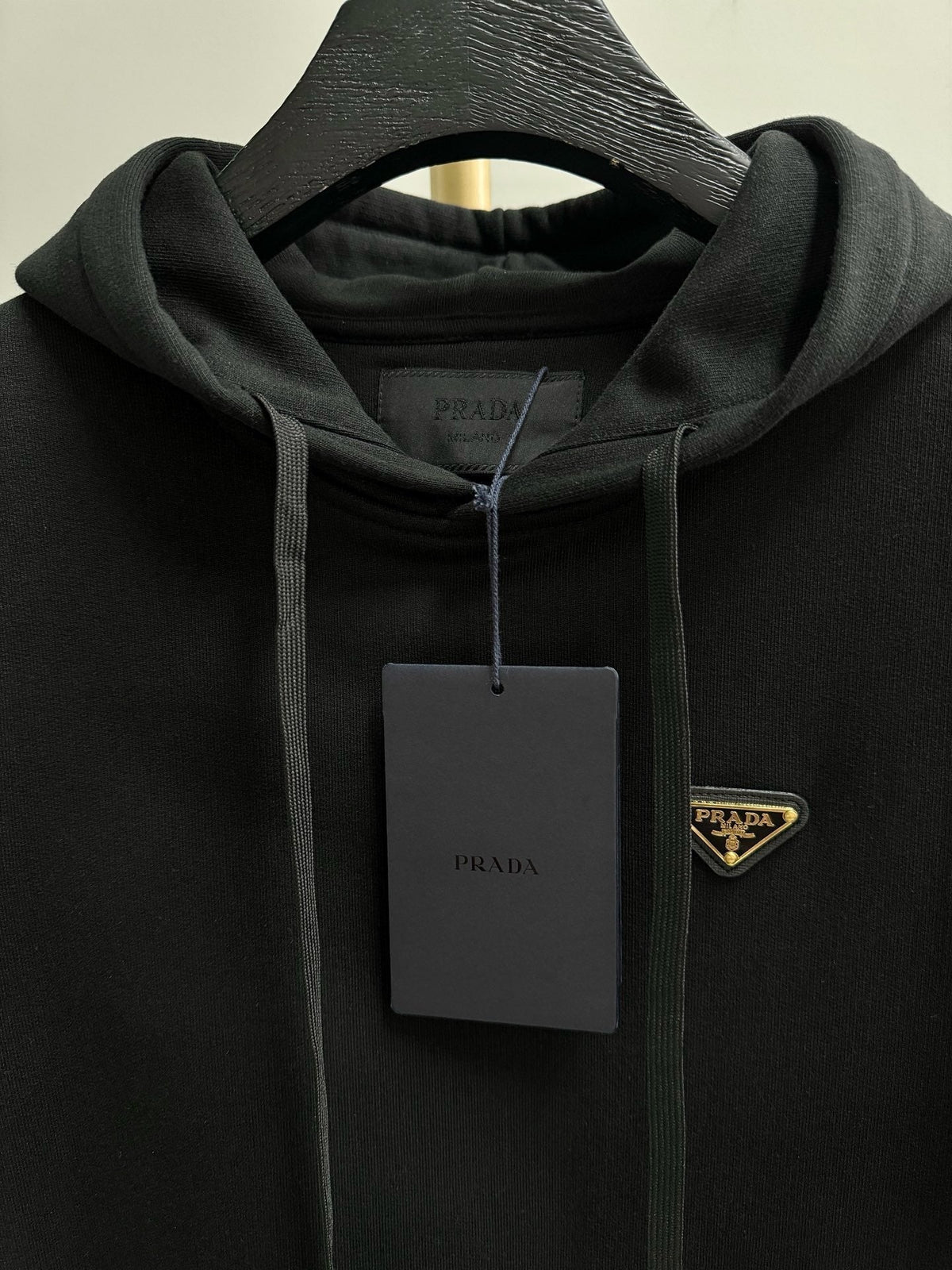 Black Cotton Logo Zip-Through - Men's