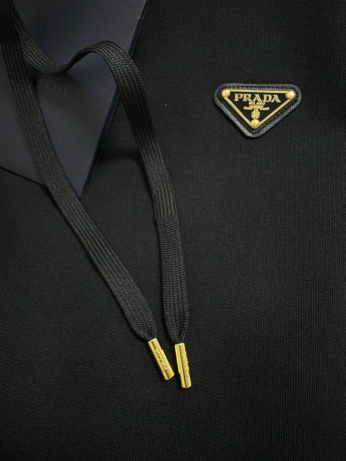 Black Cotton Logo Zip-Through - Men's