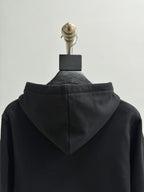 Black Cotton Logo Zip-Through - Men's