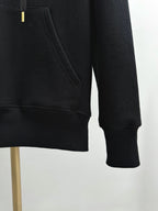 Black Cotton Logo Zip-Through - Men's