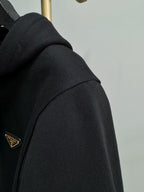 Black Cotton Logo Zip-Through - Men's