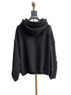 Black Cotton Plain Zip-Through - Men's