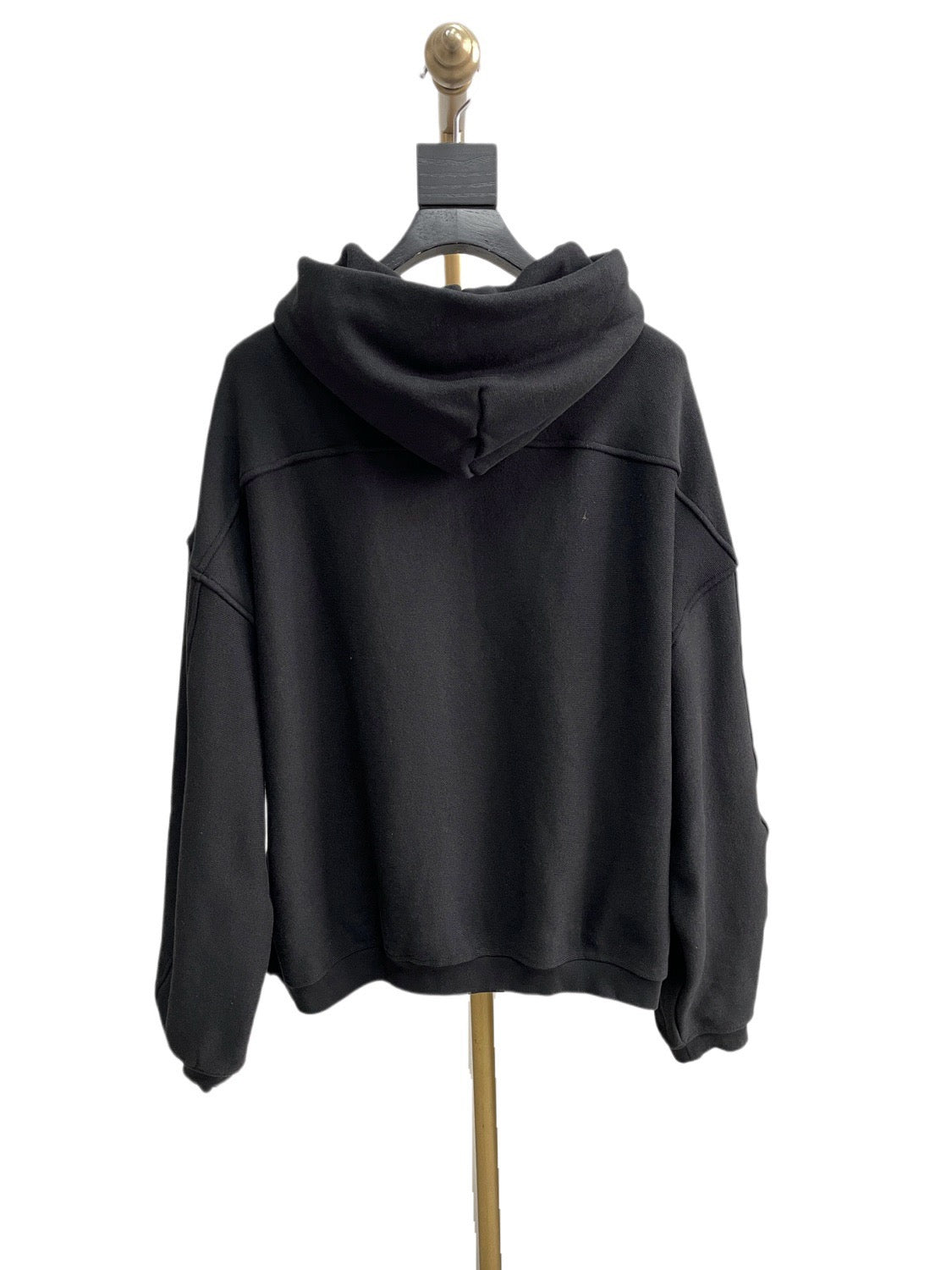 Black Cotton Plain Zip-Through - Men's