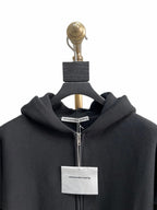 Black Cotton Plain Zip-Through - Men's