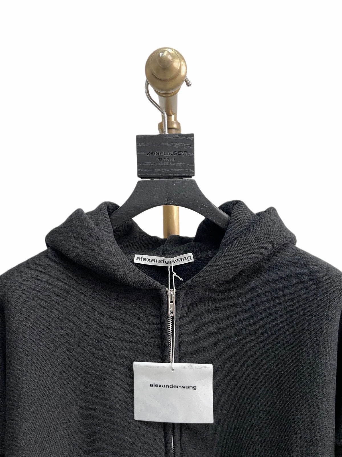 Black Cotton Plain Zip-Through - Men's
