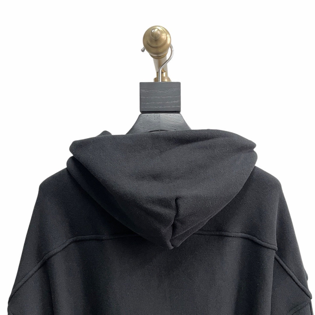 Black Cotton Plain Zip-Through - Men's