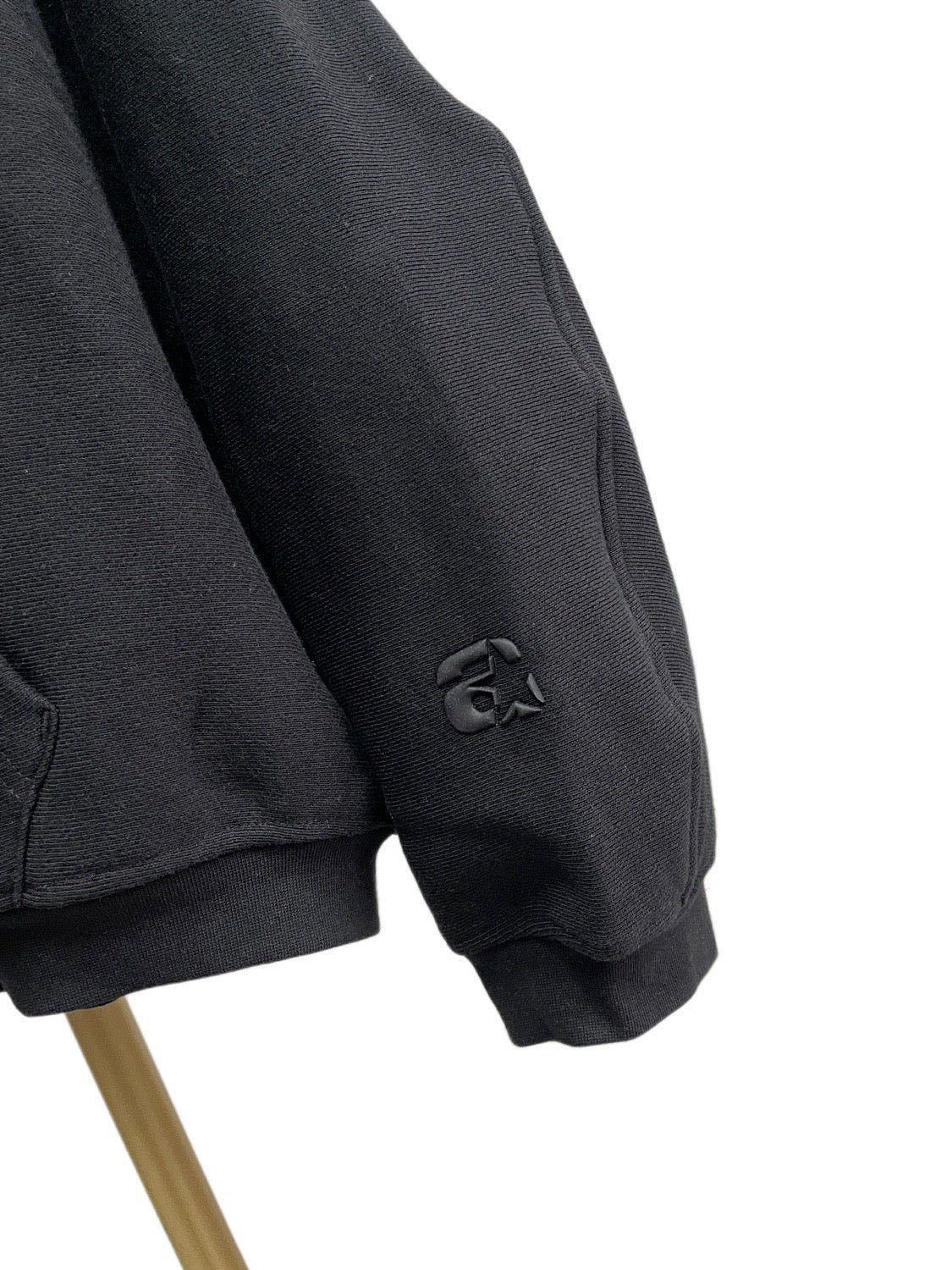 Black Cotton Plain Zip-Through - Men's