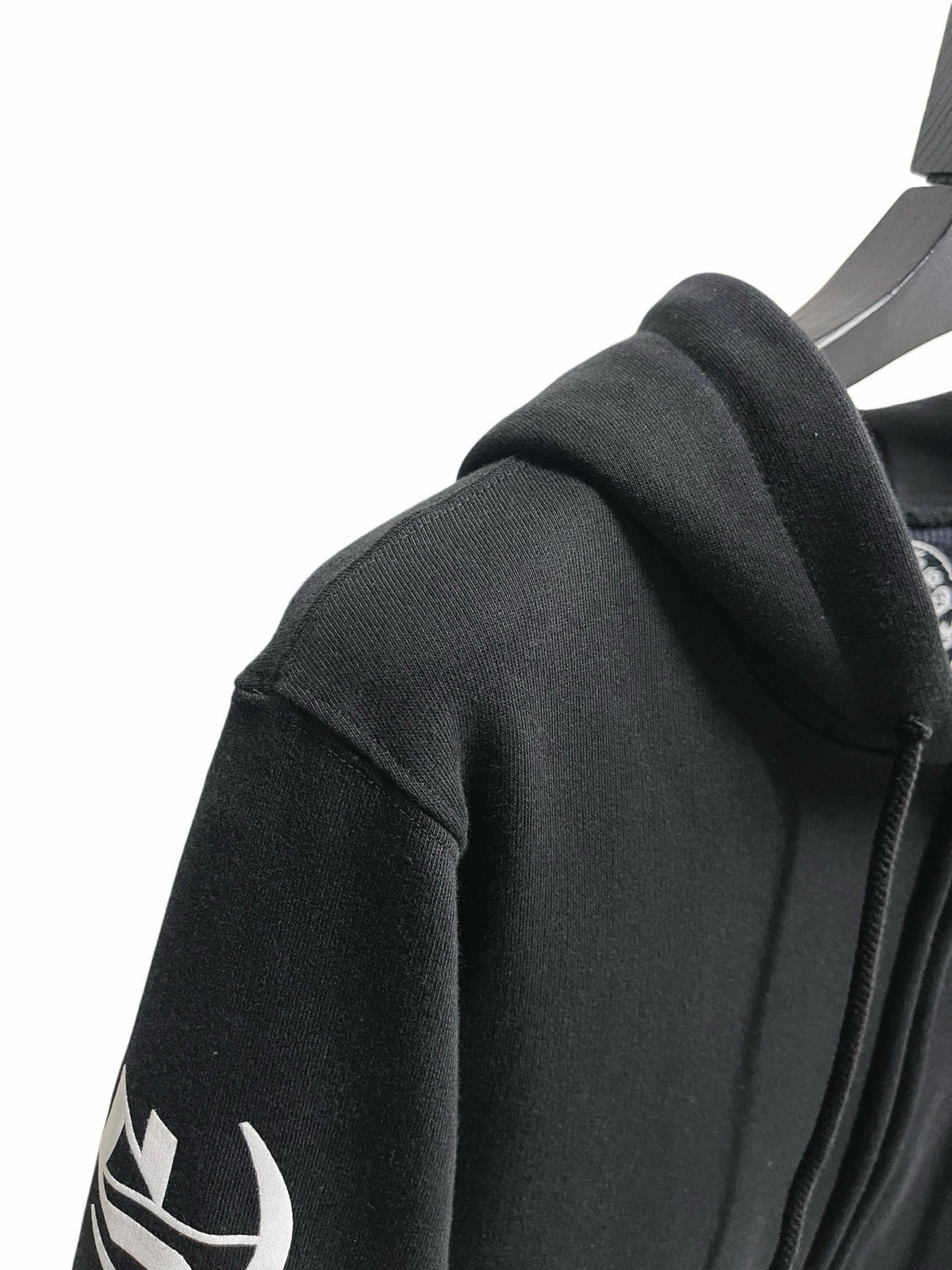 Black Cotton Sleeve Graphic Zip-Through - Men's