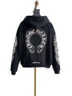 Black Cotton Sleeve Print Zip-Through - Men's