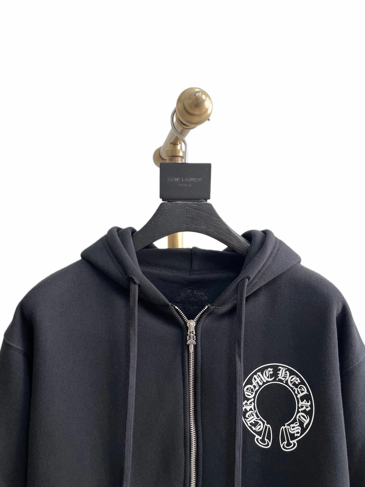 Black Cotton Sleeve Print Zip-Through - Men's