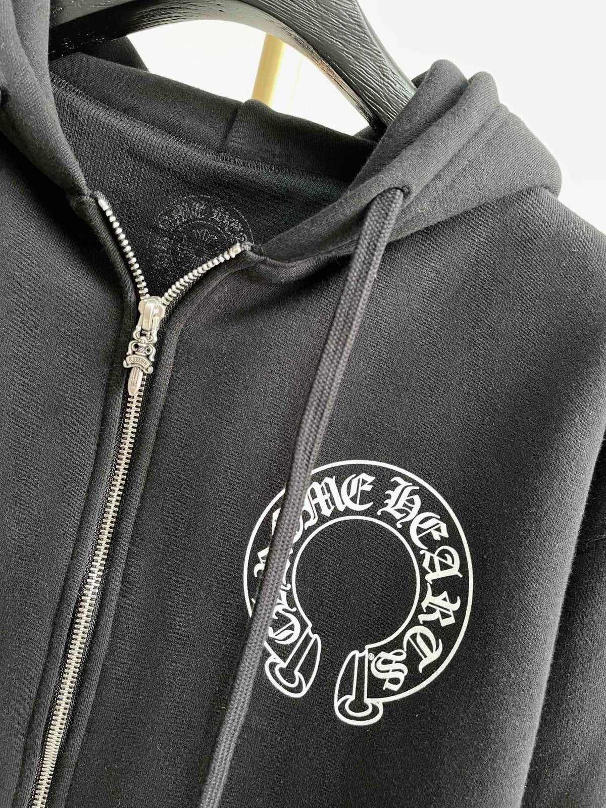 Black Cotton Sleeve Print Zip-Through - Men's