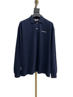 Navy Cotton Plain Long-Sleeve - Men's