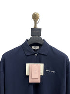 Navy Cotton Plain Long-Sleeve - Men's