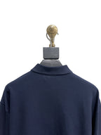 Navy Cotton Plain Long-Sleeve - Men's